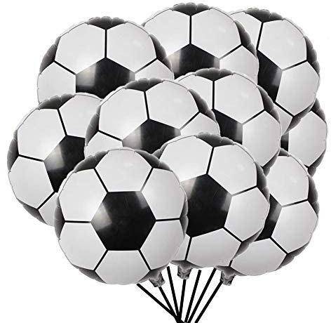 MAKFORT 20 Stück Fussball Luftballons Folienballon Fußball WM Party Deko, 45cm/18”