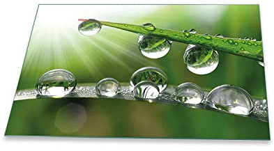 decorwelt | Herdabdeckplatte 80x52 cm 1-Teilig Natur Grün Ceranfeldabdeckung Universal Spritzschutz Glas Deko Elektroherd Induktion für Kochplatten Herdschutz Schneidebrett Sicherheitsglas