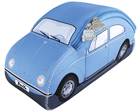 Brisa VW Collection - Volkswagen Neopren Universal-Schmink-Kosmetik-Kultur-Reise-Apotheke-Tasche-Beutel im Käfer Design (Hellblau)