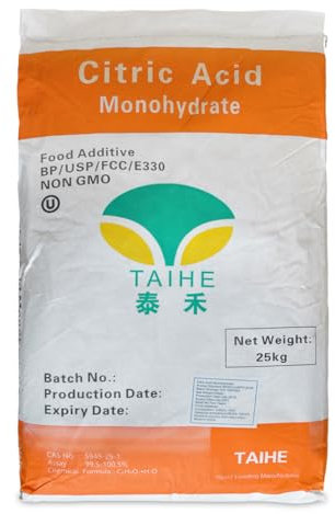 25 kg Zitronensäure in Pulver, Monohydrat, Lebensmittelqualität E330, Entkalker, Reiniger, Citronensäure
