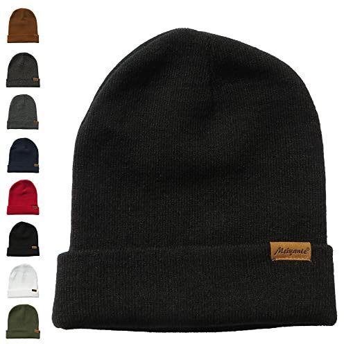 Meiyante Daily Beanie Herren Damen Winter Thermo Mützen Bündchen Strick Totenkopf Kappe Warm Damen Herren Geschenke, schwarz, Einheitsgröße