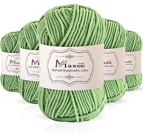 Maxee 250g(50gx5) Handstrickgarn Multicolor, Acryl Garn zum Stricken, Weicher Wolle zum Häkeln und Kunsthandwerk, Hand Knitting Garn zum Häkeln, Schals für Strickanfänger, Erfahrene Stricker