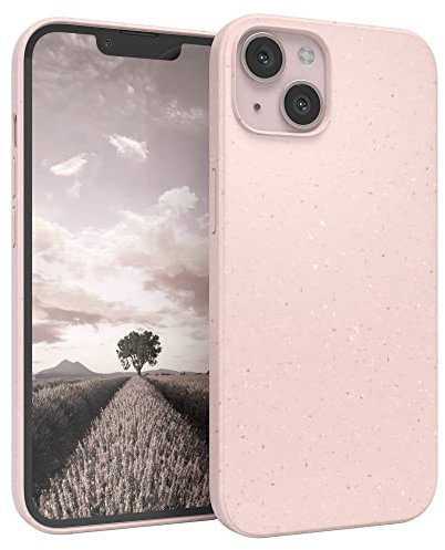 EAZY CASE Bio Handyhülle kompatibel iPhone 13, nachhaltiges Bio Case, Schutzhülle biologisch abbaubar, TPU Slimcover Hülle mit Kameraschutz, aus Pflanzenfasern, Pink