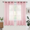 Woaboy Tende per Interni corte 2 Pezzi Tende Finestre Voile Semi Trasparenti per Soggiorno e Camera da Letto Moderne Luminoso per Decorazioni per la casa Romantico 140x145cm Rosa
