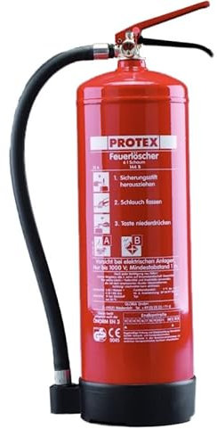 Feuerlöscher ABC Pulver Schaum Fettbrand 1,2,5,6,9,12kg KFZ mit Prüfnachweis, Größe: 6l AB Schaum, 21A=6LE, Farbe: Nein
