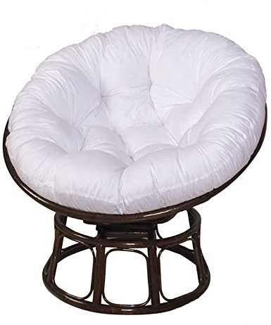 Morbuy Papasansessel Kissen Sitzauflage, Rundes Dicke Stuhlkissen Bequem & Weich Sitzkissen Hängesessel für Indoor Outdoor Garten Stuhlauflage (50x50CM,Weiß)