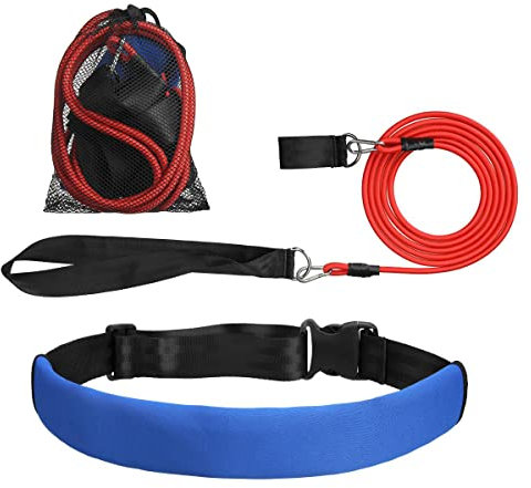 Godoboo Schwimmgurt für Pool 3M Einstellbare Schwimmwiderstand Schwimmgurt Gegenschwimm Gürtel Leine für Kinder Erwachsene