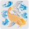 FINGERINSPIRE Koi Malschablonen 30x30cm wiederverwendbare, ausgehöhlte Glücksfisch DIY Kunst und Bastelschablone Kunststoff Koi Fisch Wellenschablone zum Malen auf Holz, Boden, Wand und Stoff