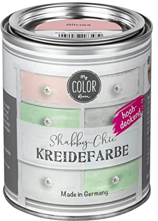 My COLOR Room Shabby Chic Kreidefarbe 750 ml - Altrosa - Küchenmöbellack und Möbelfarbe ohne Schleifen. Wasserbasiertes Chalk Paint, für Holz & mehr mit hoher Deckkraft u. schnell trocknend