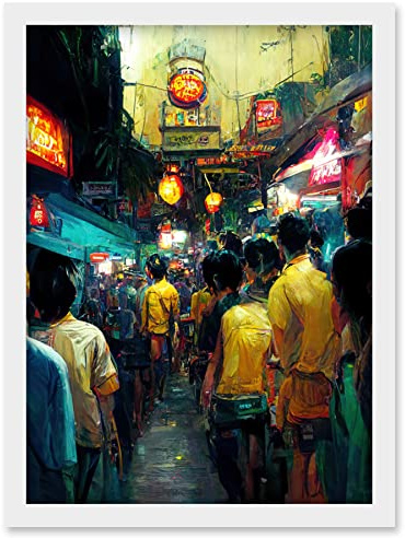 Doppelganger33 LTD Khao San Road Bangkok Thailand Street Artwork Framed Wall Art Print A4