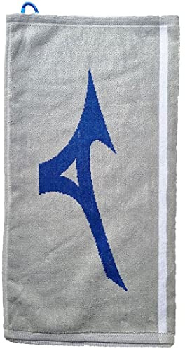 Mizuno RB Tour Cotton Large Carabiner Clip Golf Towel 20 x 40 Grey/Blue