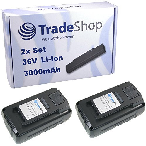 2X Trade-Shop Premium Li-Ion Akku 36V / 3000mAh / 144Wh kompatibel mit Al-Ko CS 36 Li Kettensäge CS 4030 GT 4030 Akku Trimmer