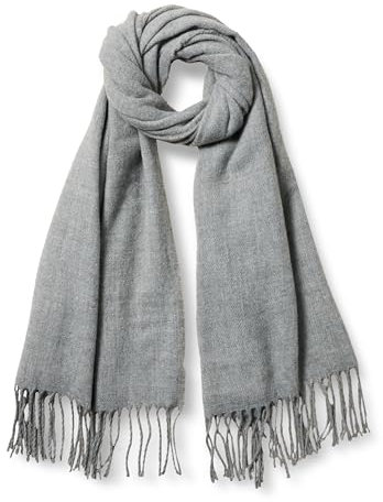 Amazon Essentials Unisex Erwachsene Übergroßer gewebter Schal mit Fransen, Grau Meliert, Einheitsgröße