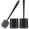 Brosse Toilettes WC,Balai WC vec Séchage Rapide Support Ventilé,Balayette WC vec Poils Silicone pour Un Nettoyage en Profondeur,Toilette de Salle de Bain (Noir_2 Pcak)