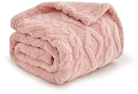 MIULEE Couverture pour Chien de Compagnie 40x60cm Tissu Polaire Moelleux Doux et Mignon Couvre-Lit Chaud Couverture Jeter Tapis de Sommeil Lavable pour Chiens Chats Cochon d'Inde Anaimals Rose