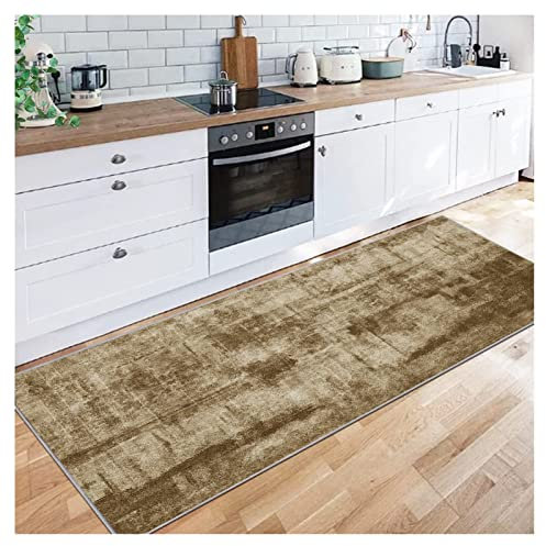 Siunwdiy Teppich Läufer Flur 40X240CM Vintage Braun rutschfest Waschbar Teppichläufer Lange Küchenläufer Korridor Modern Kurzflor Flur Läufer Teppiche Wohnzimmer Teppich,Anpassbar