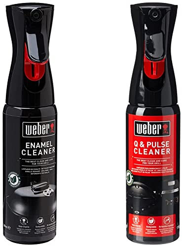 Weber Produit Nettoyant pour Surfaces Émaillées - Spray Nettoyant pour Barbecue - Accessoire Barbecue Weber - 300ml & Nettoyant Barbecues Q et Pulse - Spray Nettoyant Biodégradable - 300ml