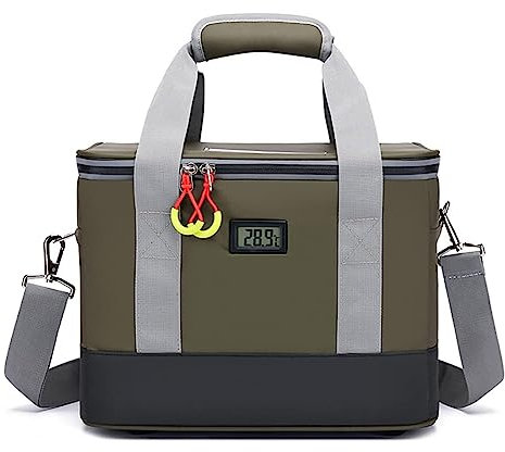 LUCEAE Tragbare Insulin-Kühlbox, Medizin-Kühlschrank mit Schultergurt, mit Temperaturanzeige, Reise-Medikamenten-Kühltasche, zum Wandern, lang (Farbe: C)