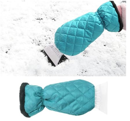 CGEAMDY Raschietto per Ghiaccio con Guanto, Raschietto per Ghiaccio con Guanto di Rimozione della Neve Guanto Impermeabile, Invernale Raschietti per Ghiaccio con Foderato in Pile Spesso(Verde)