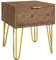 HOMCOM Bedside Table with Drawer, Wooden Nightstand, Modern Sofa Side Table with Gold Tone Metal Legs and Handles for Living Room, Bedroom, Easy Assembly, 40x41x 49cm, Brown