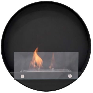 Runder Wandkamin 50 cm - Schwarz