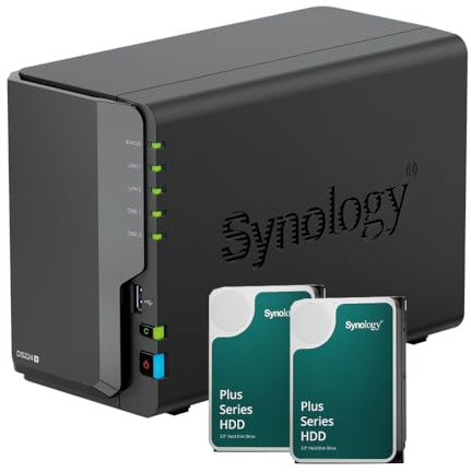 Synology DS224+ NAS 2 GB con 2 dischi Synology 6TB HAT3300, non assemblati