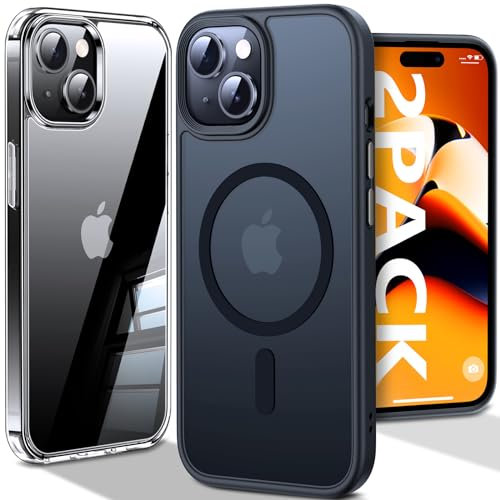 Chicfun [NO.1 Strong Magnetic for iPhone 15 Case for MagSafe [15FT Military Shockproof Tough Protecive] Lasting Durable iPhone 15 Phone Case Shockproof Silicone Matte iPhone 15 Cover Black
