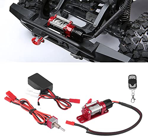 Ejoyous Cabrestante RC 1/10, Cabrestante Metálico RC, Cabrestante de Coche RC Inalámbrico con Receptor de Control Remoto, para HSP Axial SCX10 D90 HPI RC Caterpillar Accesorios