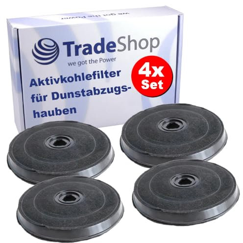 4x Trade-Shop Aktivkohlefilter Ø230mm kompatibel mit Faber Rex Wpro Smeg Viva Zerowatt Dunstabzugshauben ersetzt CZ5101X0 Z5101X0 VVZ11V10 11005728 11005736 11005732