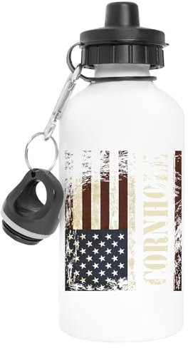 Generisch Funny Cornhole Aluminium Wiederverwendbar Sport Reise Wasserflasche Weiß Reusable Travel Water Bottle White
