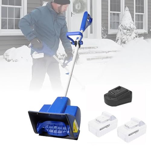 Battery Powered Snow Shovel, Handheld Electric Snow Blower, Cordless Snowplow with Adjustable Handle, Rechargeable Snow Thrower 8m Throwing Distance for Patio, Playground, Farm