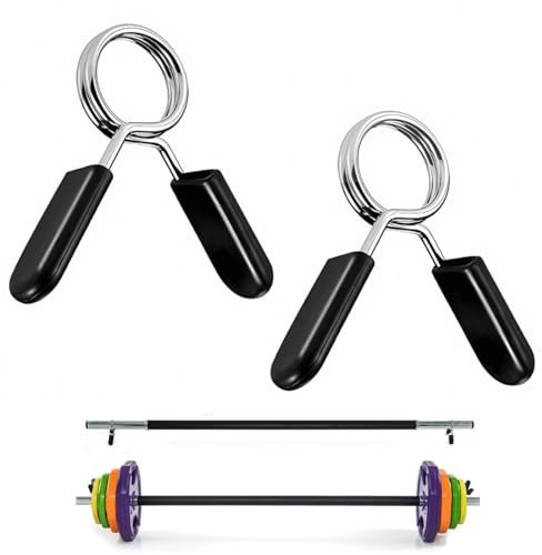 EBHO 2 Pezzi 28 Mm Bilanciere Palestra,per Bilanciere con Chiusura a Molla,Morsetti per Bilanciere,Chiusura a Molla in ABS,per Sollevamento Pesi,Allenamento di Forza,Fissaggio a Manubri Corti