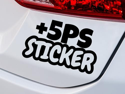 KLEBEKÖNIG lustiger Autoaufkleber - +5ps Sticker - Tuning Aufkleber Sticker sprüche Stickerbomb Heckscheibenaufkleber Jdm lustige Auto-Aufkleber Fahrzeug Dekor