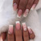 JUSTOTRY 24 Stück Weiß French Nägel Zum Aufkleben Mittel Motiv,Glossy Eckig Press on Nails,Blumen Künstliche Nägel,Square Fingernägel Fake Nails Medium für Frauen Nails Art