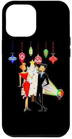 Hülle für iPhone 14 Pro Max Mid Century Moderne Weihnachtsfeier MCM Retro Cocktailparty