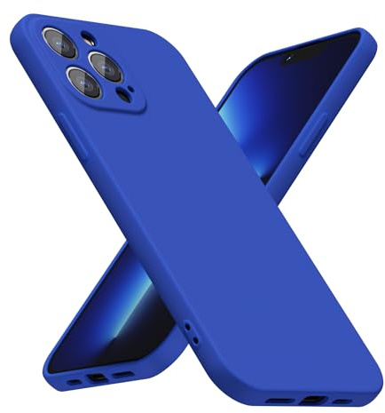 LoeoeL for iPhone 13 Pro Max Phone Case Silicone, Minimalist Ultra Thin Slim Soft Rubber Gel Solid Color Matte TPU Cute Case for Women Men, Girly Plain Aesthetic Design & Camera Cover, Royal Blue