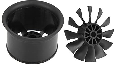 HEEPDD RC Ducted Fan High Performance 12‑Blade Propeller Ducted Fan for 3300KV Motor, for Most RC Plane Enthusiasts, Plastic Black (Forward oar)