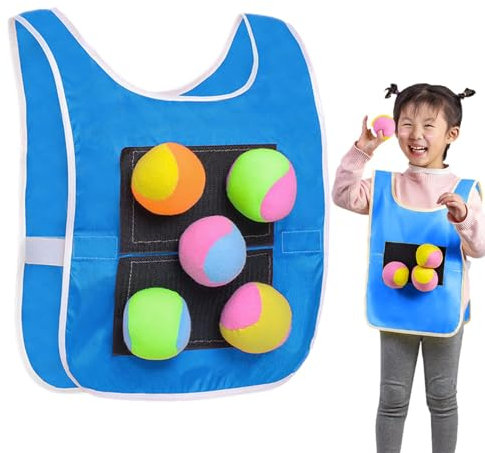 Gilet De Balles Collantes Pour Tout-petits, Gilets D'étiquette De Ballon Dodgeball Pour Enfats, Gilet De Jeu De Cible Avec 5 Balles, Équipement De Jeu Parent-enfant Pour Intérieur Et Extérieur
