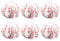 Niejgay 6Er Pack 12 Rote Kirsche Blumen Papierlaterne Runde Chinesische Japanische Papierlampe für Home Wedding Dekoration