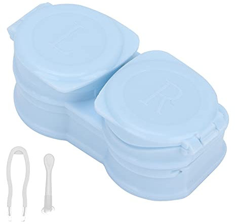 Verdant Touch Contact Lens Box Contact Lens Storage Kit with Tweezers Stick Remover Tool, Portable Dustproof CaseBlue