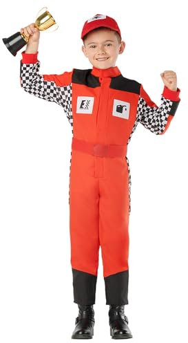 Boland - Kinderkostüm Rennfahrer, 2-teilig, Faschingskostüm für Mottoparty, Halloween oder Karneval, Autorennen, 5-6 Jahre