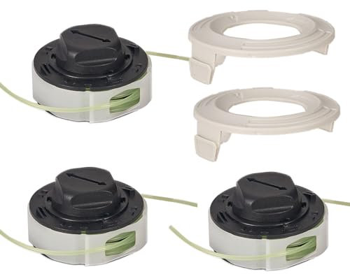 3 Pack Trimmer Head Spools with 2 Cover for Stihl FSA 57 FSE 52 Weed Eater String Autocut C3-2 Trimmer Head Replace Parts 4009 710 4305