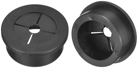 QUARKZMAN 2 Pcs Passe-Câble pour Cordon, 28mm Passe-Câble de Bureau en Caoutchouc Flexible Grommets de Fil Cache-Trou pour Bureau Organisateur de Câbles d'Ordinateur, Noir