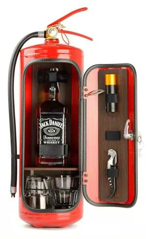 SDFGBNJK Feuerlöscher Minibar, feuerlöscher bar Neuheit Feuerlöscher-Minibar, Tragbare Aufbewahrungsbox für Spirituosen für Whiskey Handgemachte Bar Feuerlöscher,Rot