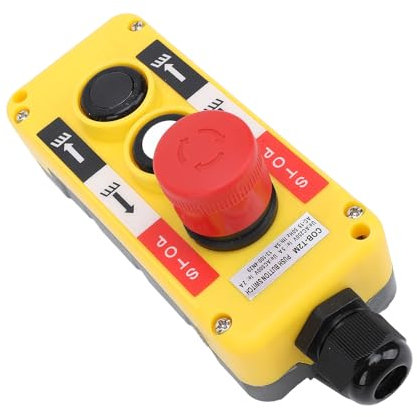 Kran-Hebezeug-Controller, Drucktastenschalter, Wasserdicht, 2 Tasten, IP68, Industrie-Fernbedienung mit Not-Aus für Elektrische Kran-Hebezeug-Anhängersteuerstation