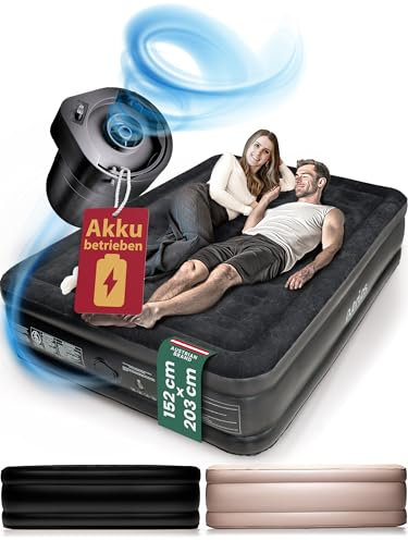 Luftbett für 2 Personen - Selbstaufblasbare Luftmatratze | Premium Gästebett ohne Stromkabel - integrierte USB-C Pumpe - Aufblasbares Bett - Jetzt Größe Wählen!
