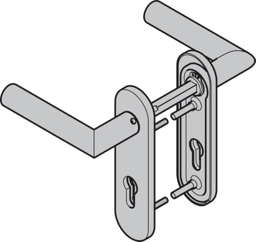 Hörmann Drückergarnitur D-310 (FS) Kurzschild PZ, Edelstahl, matt