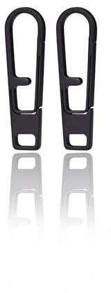 TIKIDESIGN Titan Reißverschluss Anhänger 2 Stück, Abnehmbares Zipper Pull, Ersatz für Rucksäcke, Gepäck, Jacken, DIY-Reparatur - Schwarz
