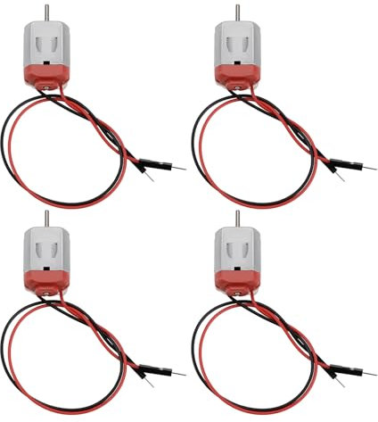 YINETTECH Lot de 4 Moteurs Miniatures à Courant Continu Type 130 1 V-6 V pour Loisirs Créatifs 17 000-18 000 TR/Min Micro Moteur électrique Adapté Aux Projets de Loisirs Créatifs Jouets Scientifiques