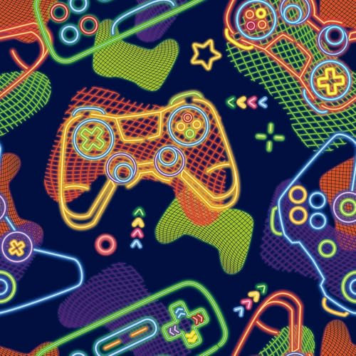 CHDITB Neon Gaming Wallpaper, Self-Adhesive, Multicolor, Contemporary, 17.3 x 118.1 inches, Gaming Wallpaper for Multi-purpose Rooms